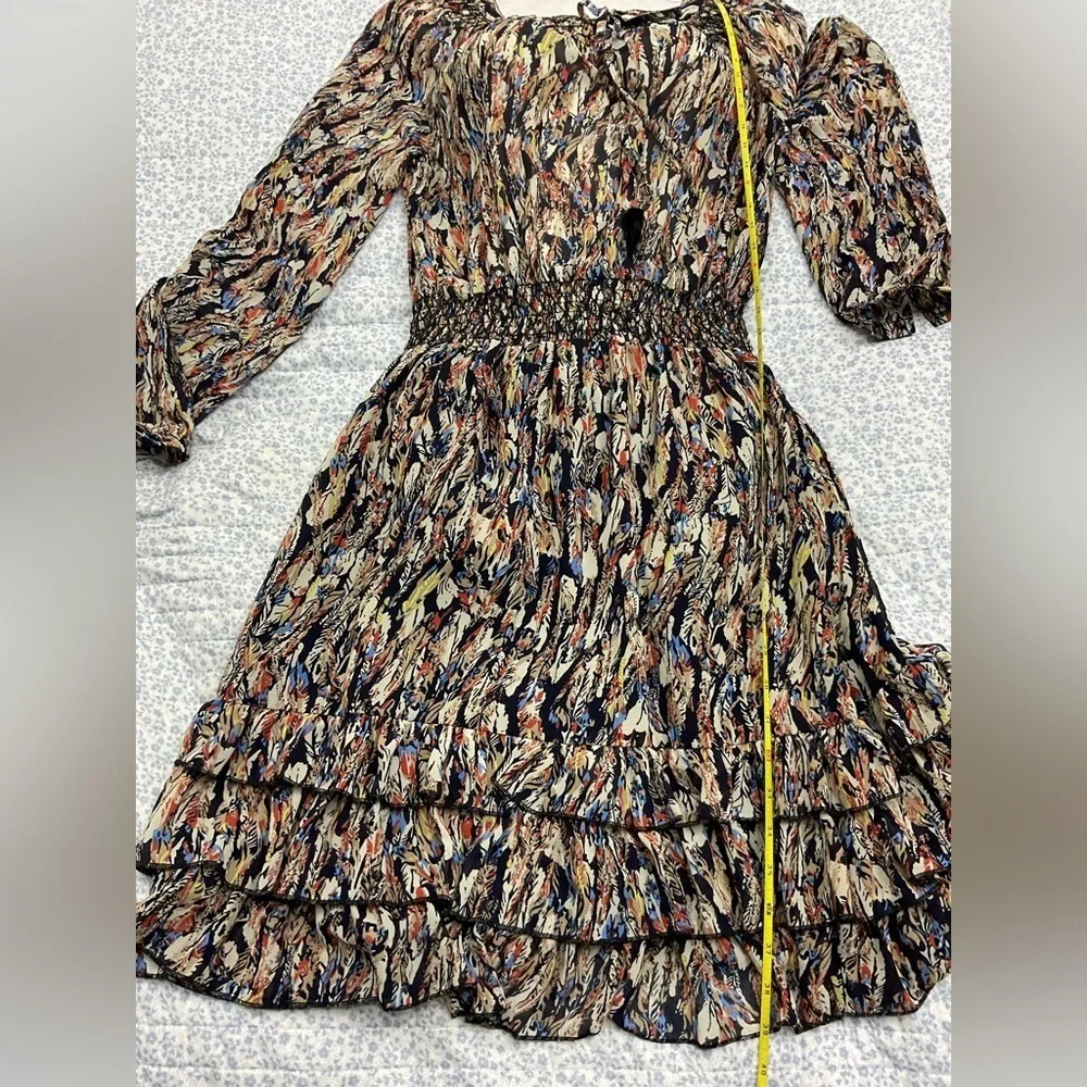 Elegant Multicolor Long Sleeve Dress